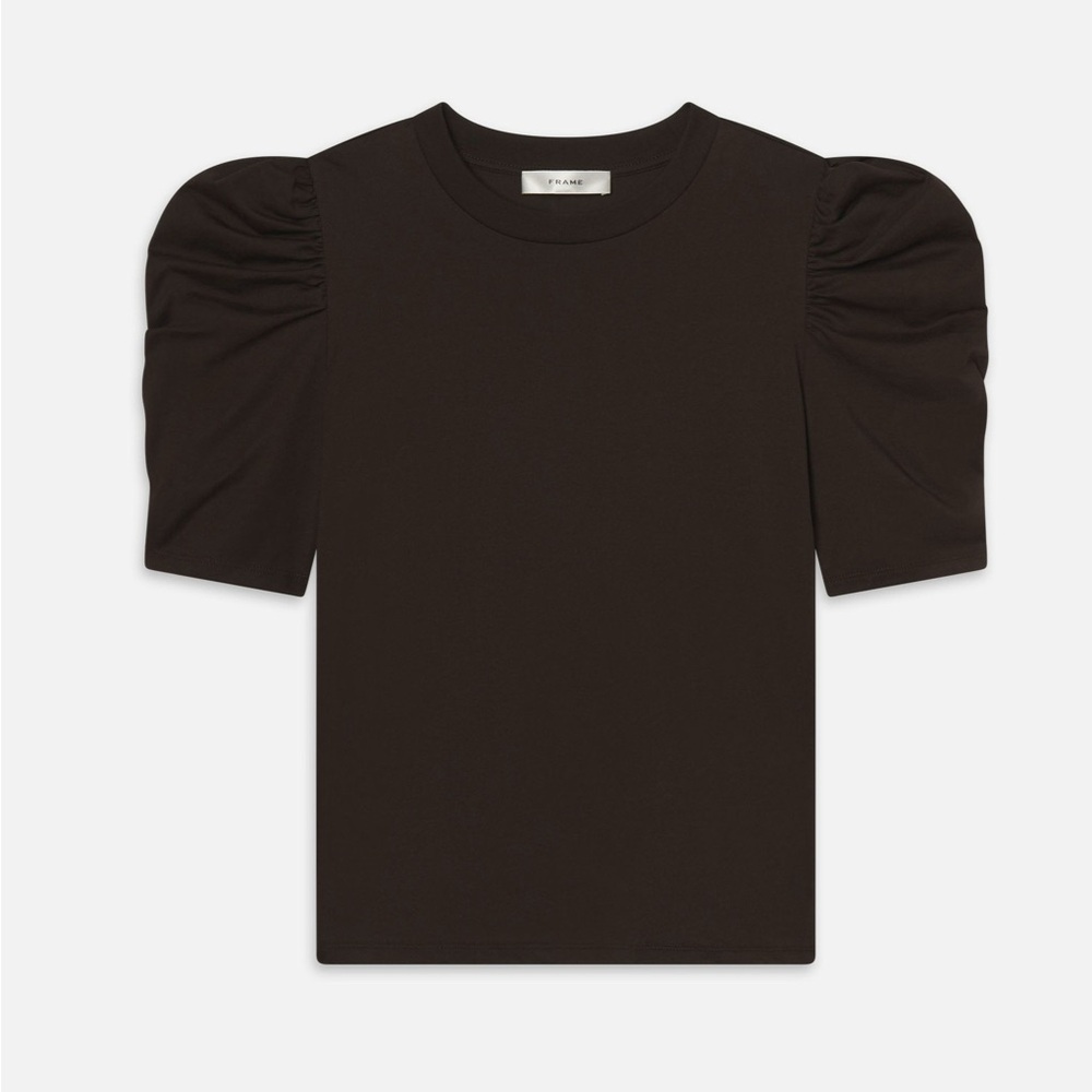FRAME DENIM Black Puff Sleeve Top